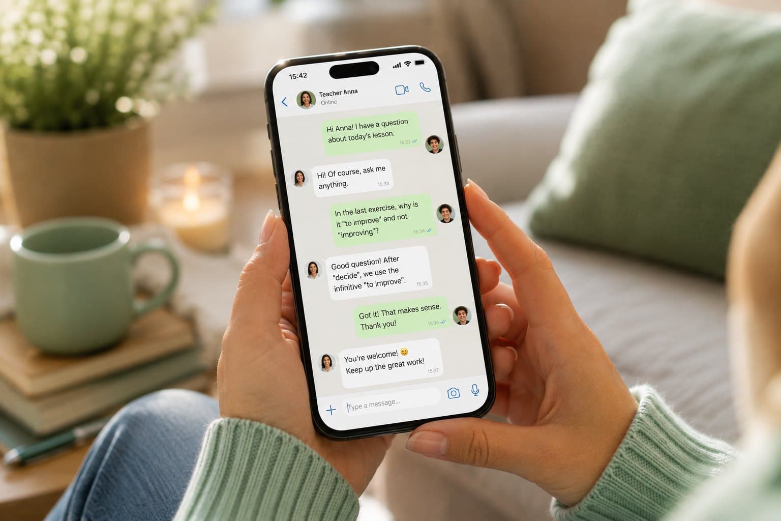 Messaggio WhatsApp dal team